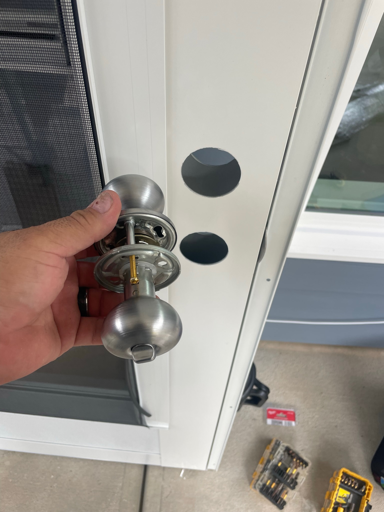 Eze-Breeze CD90 Cabana door with a knob-handle configuration.