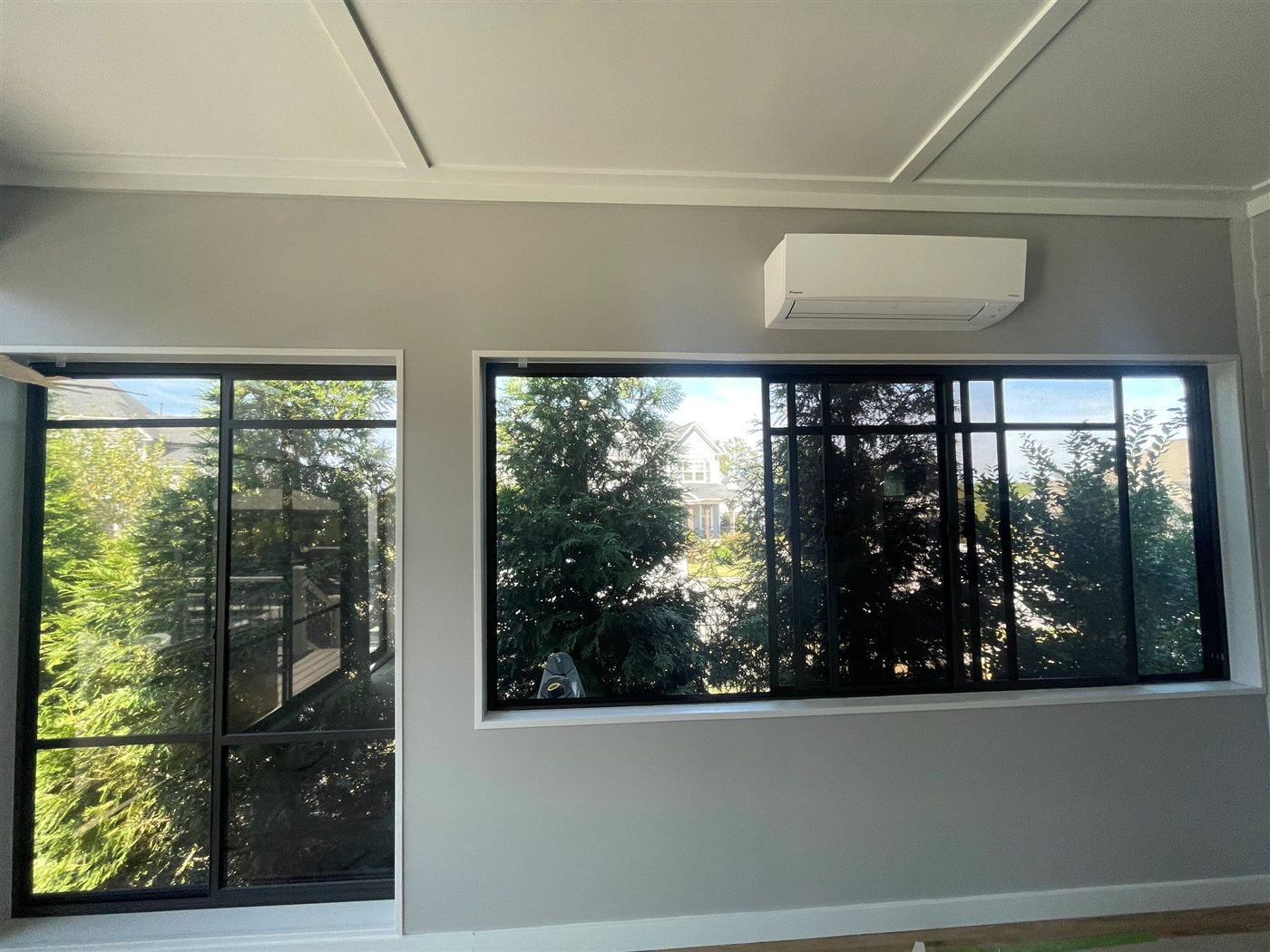 Interior view of bronze Eze-Breeze SS10 horizontal sliders.