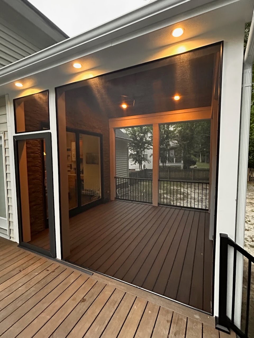 No-See-Um TuffScreen installed with bronze ScreenEZE framing.