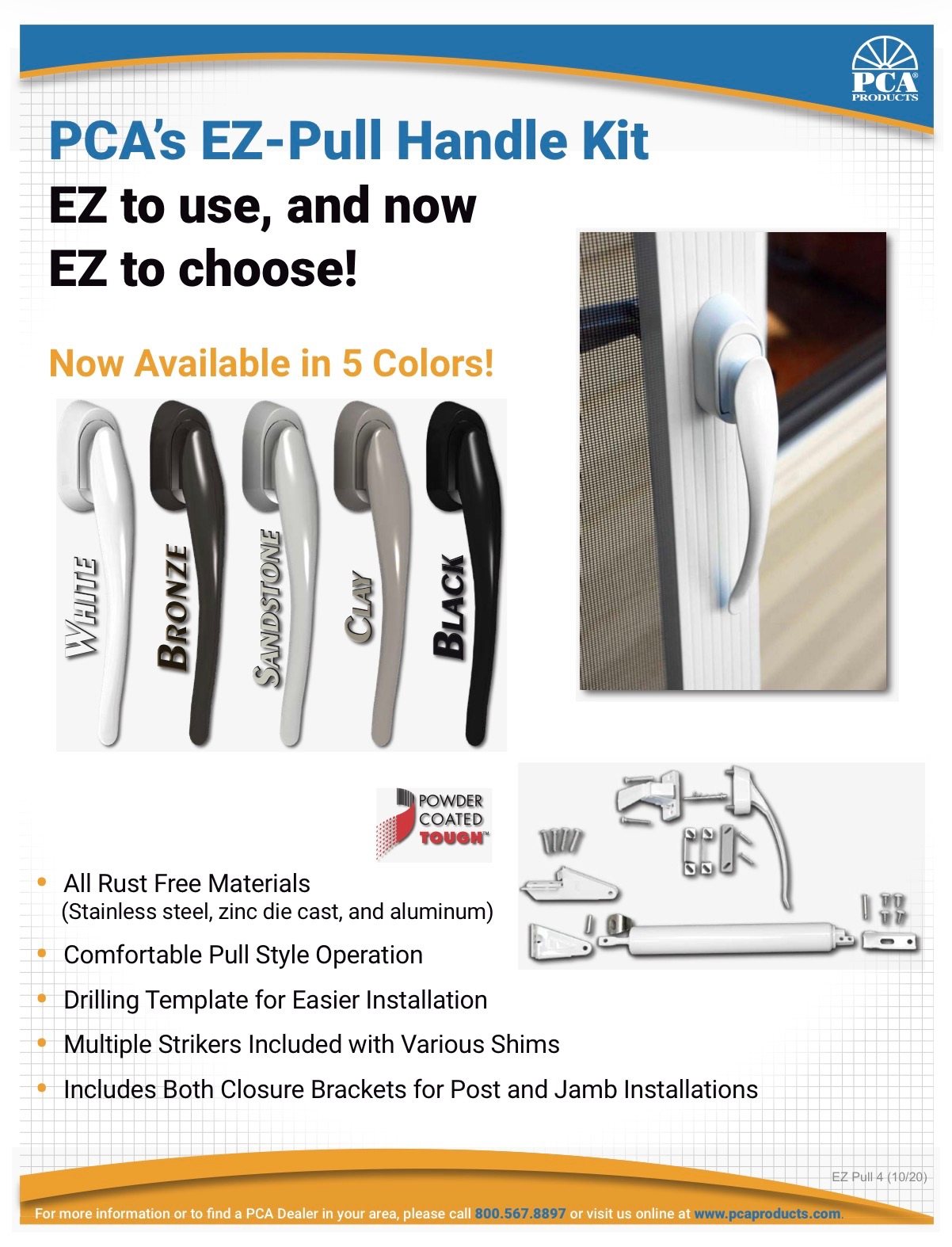 PCA Products EZ-Pull screen-door handle hardware.